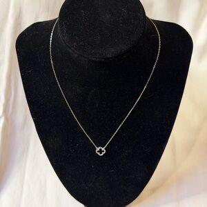 Silver Necklace with Black Cross Pendant